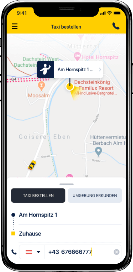 Taxi Spot App Taxi bestellen